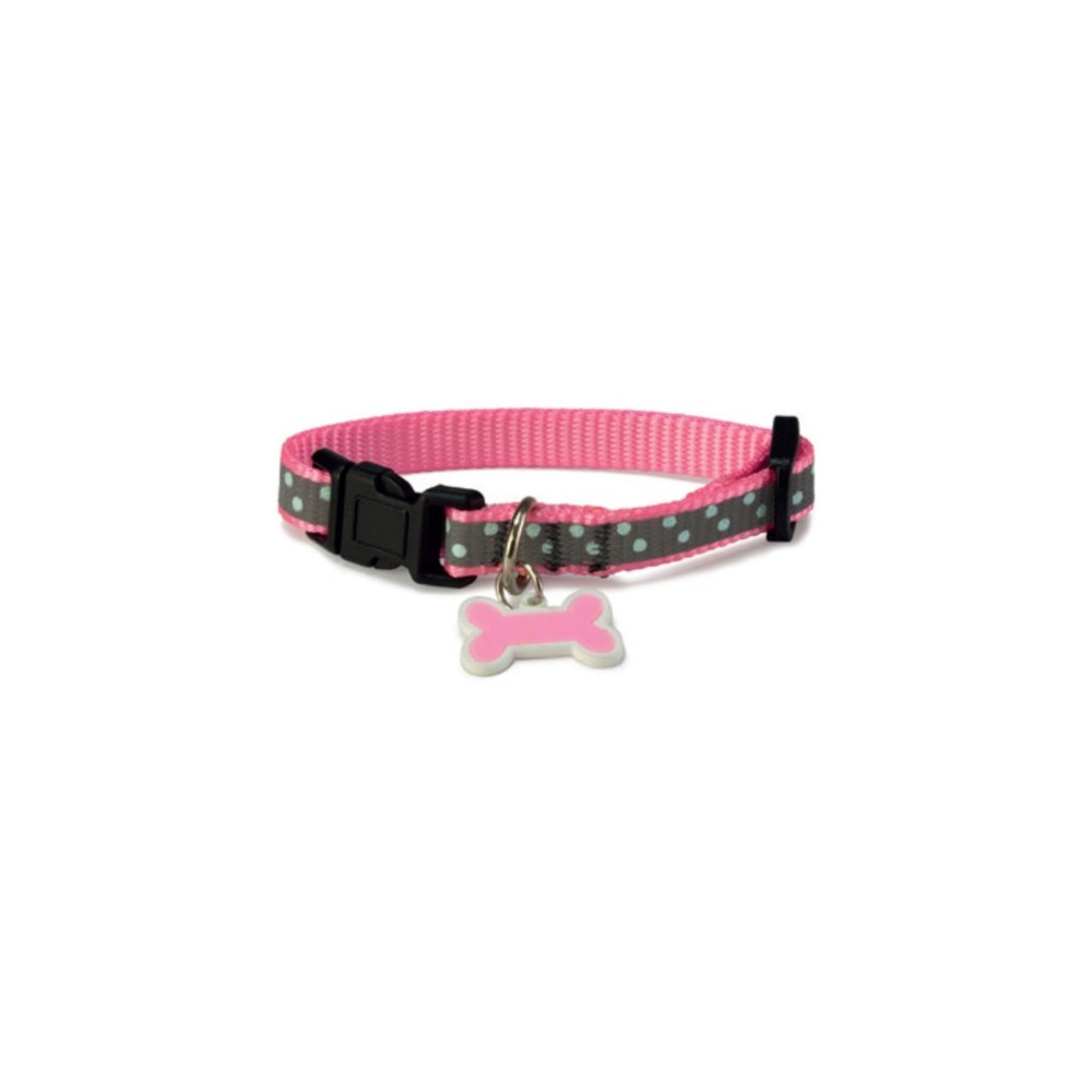 COLLAR GATO REFLECTANTE ROSA 1,6 x25/35cm.