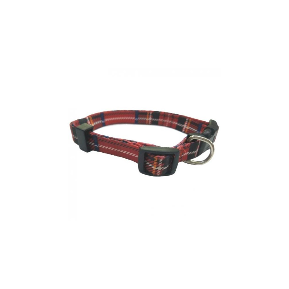 COLLAR NYLON 10 MM 20-30 CM ESCOCE ROJO