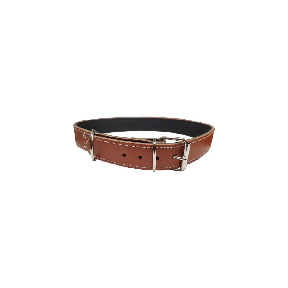 COLLAR CUERO COSIDO 85cm. MARRON Razas Grandes