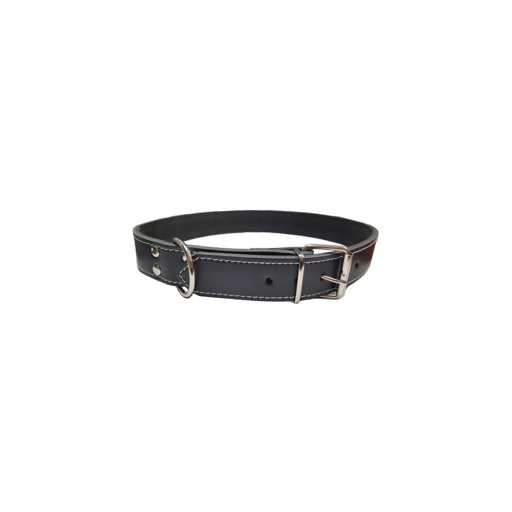 COLLAR CUERO COSIDO 85cm. NEGRO Razas Grandes