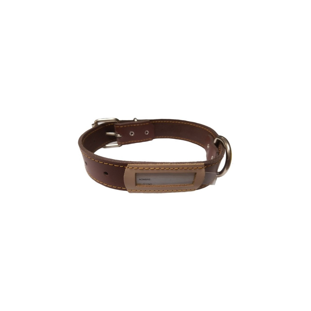 COLLAR CUERO BUZON MARRON 45x3cm