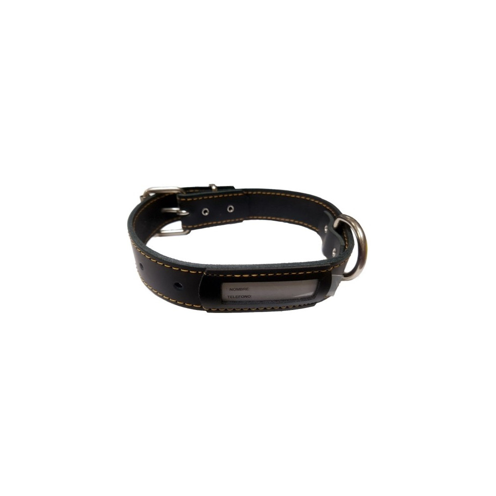 COLLAR CUERO BUZON NEGRO 50x3cm