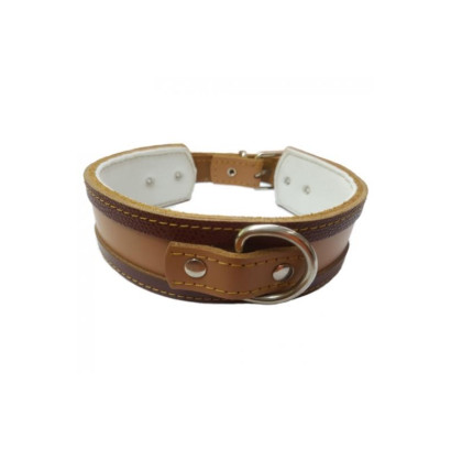 COLLAR GALGO NATURAL BORDE MARRON 45X4CM