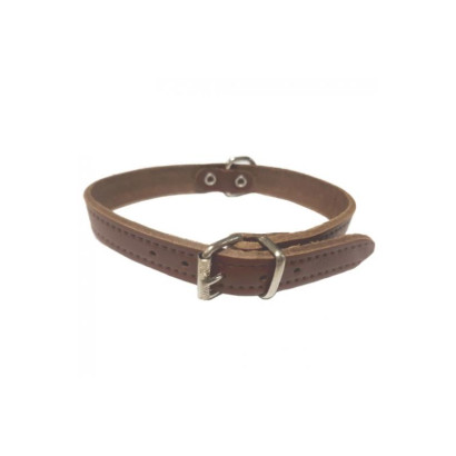 COLLAR CUERO LISO 12x300mm. MARRON