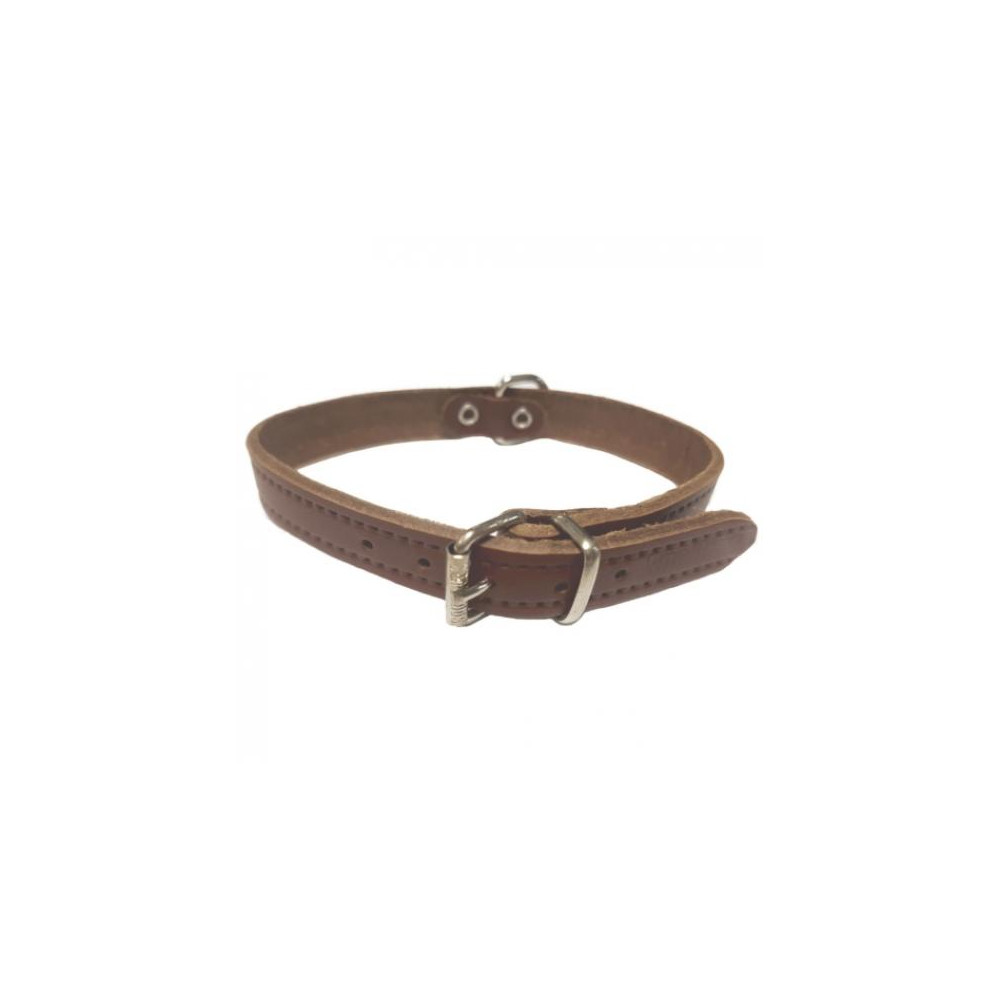 COLLAR CUERO LISO 12x300mm. MARRON