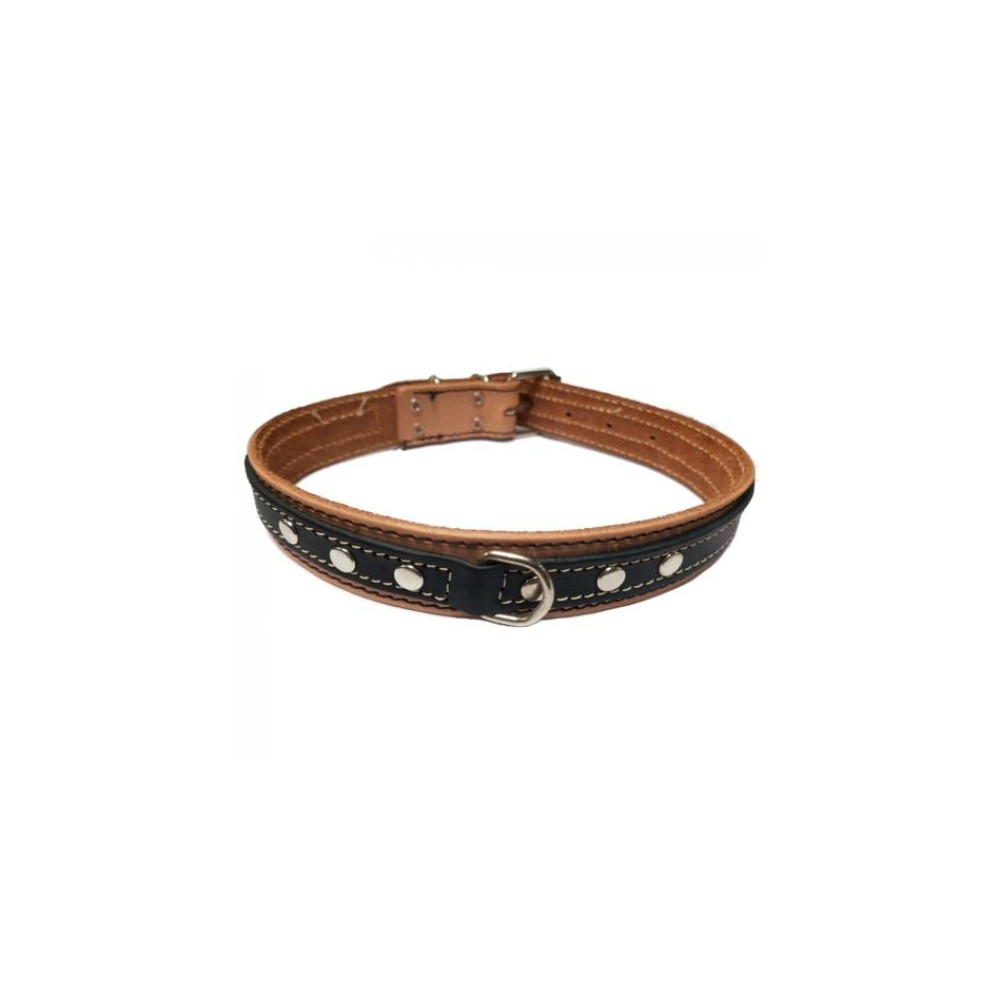 COLLAR CUERO DOBLE 30X650 NATURAL/NEGRO