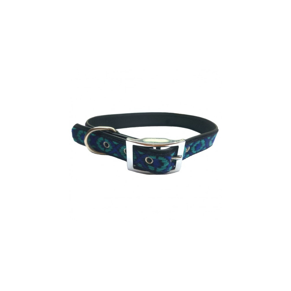 COLLAR CUERO COMBI 25x500mm. Azul