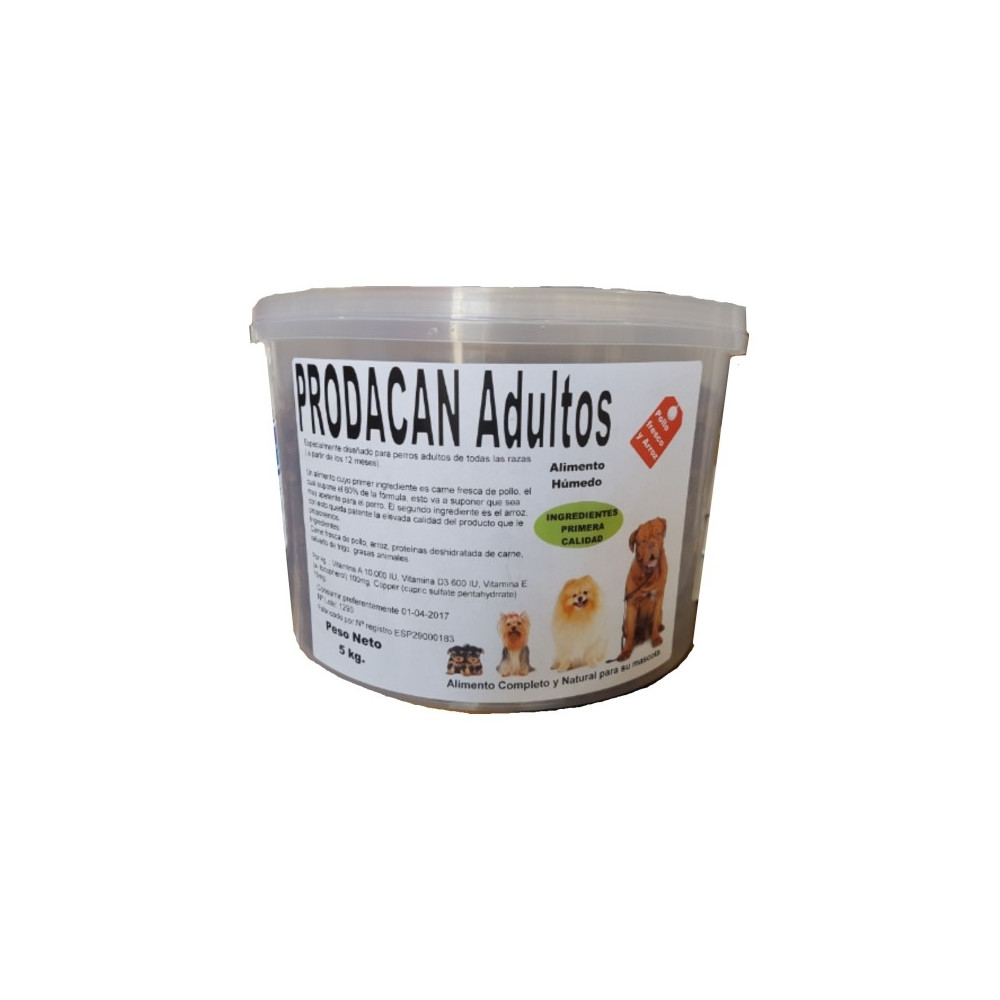 PRODACAN ADULTOS 5 KG. Alimento Natural Semi-Humedo