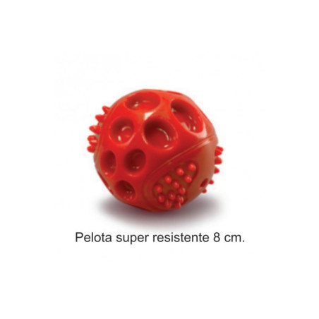 PELOTA ROJA SUPER RESISTENTE 8 cm.