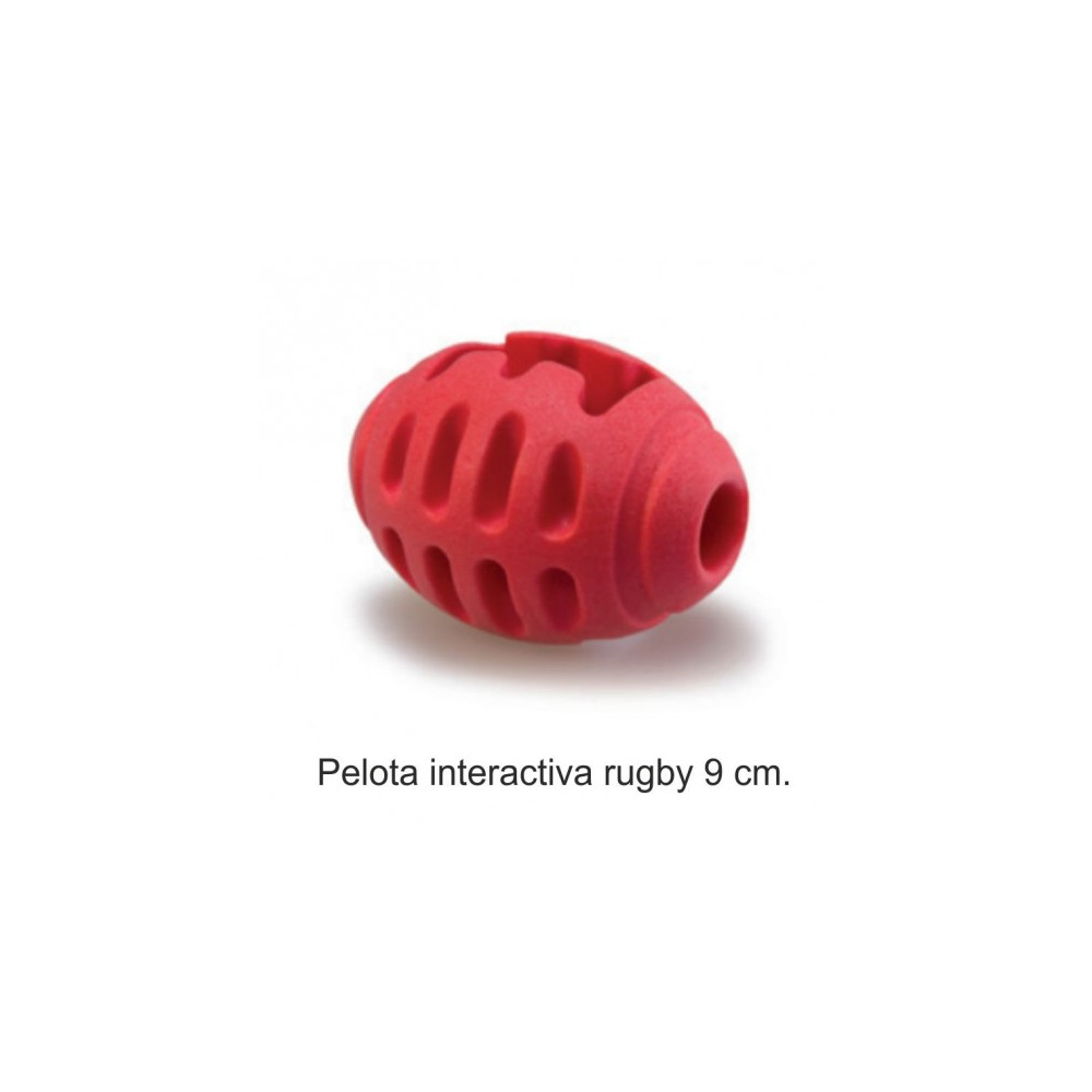 PELOTA INTERACTIVA SNACKS RUGBY 9 cm.