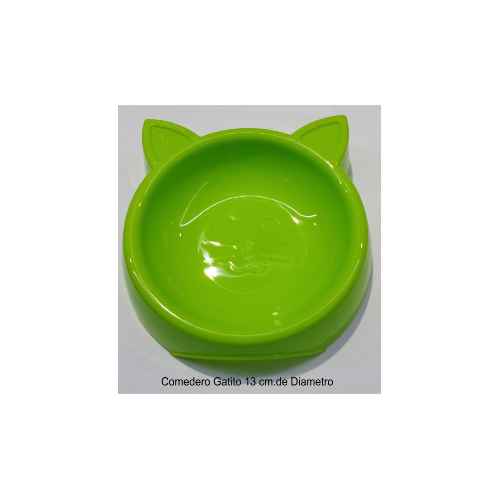 COMEDERO GATITOS 13CM.DIAMETRO. VERDE