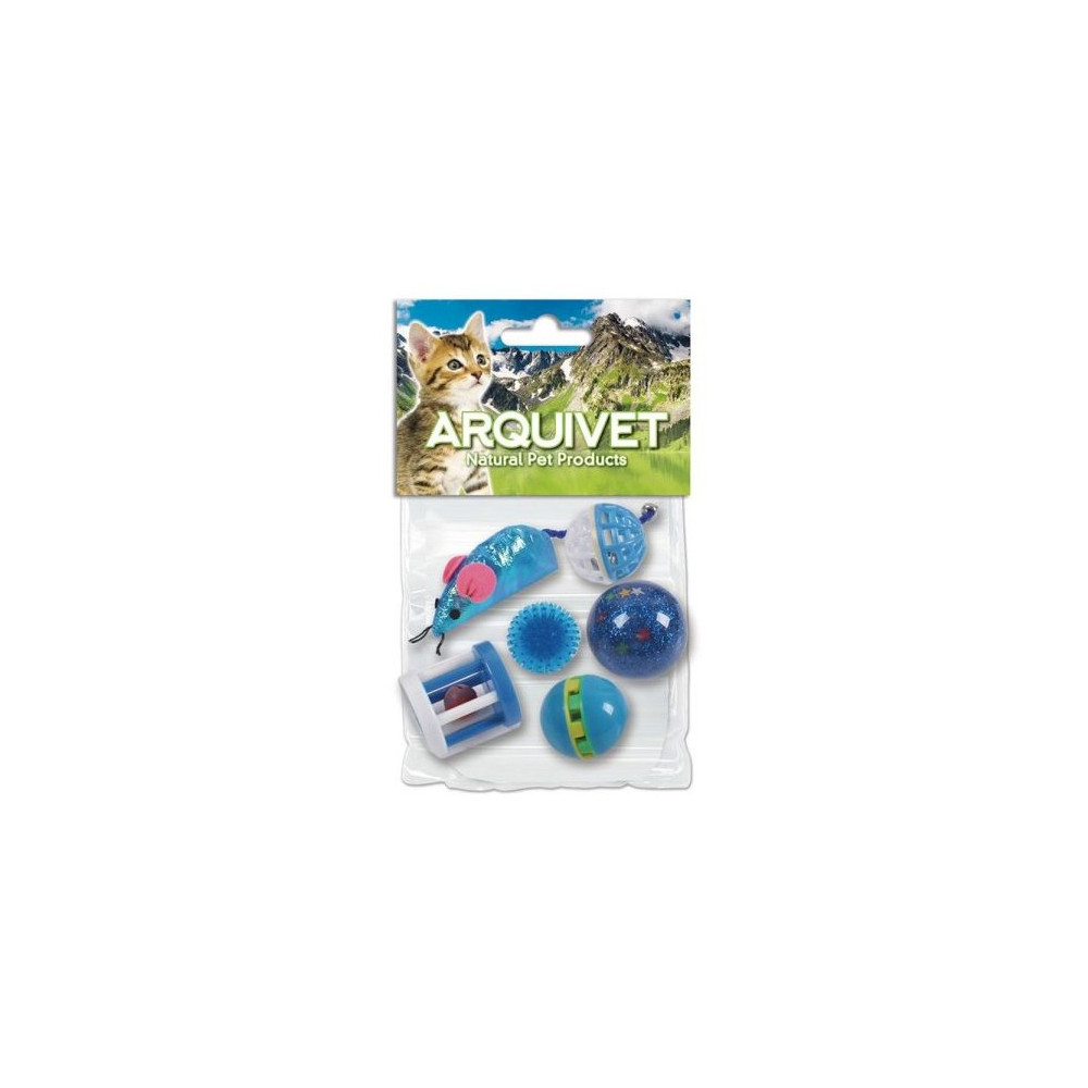 KIT 6 JUGUETES AZULES PARA GATOS