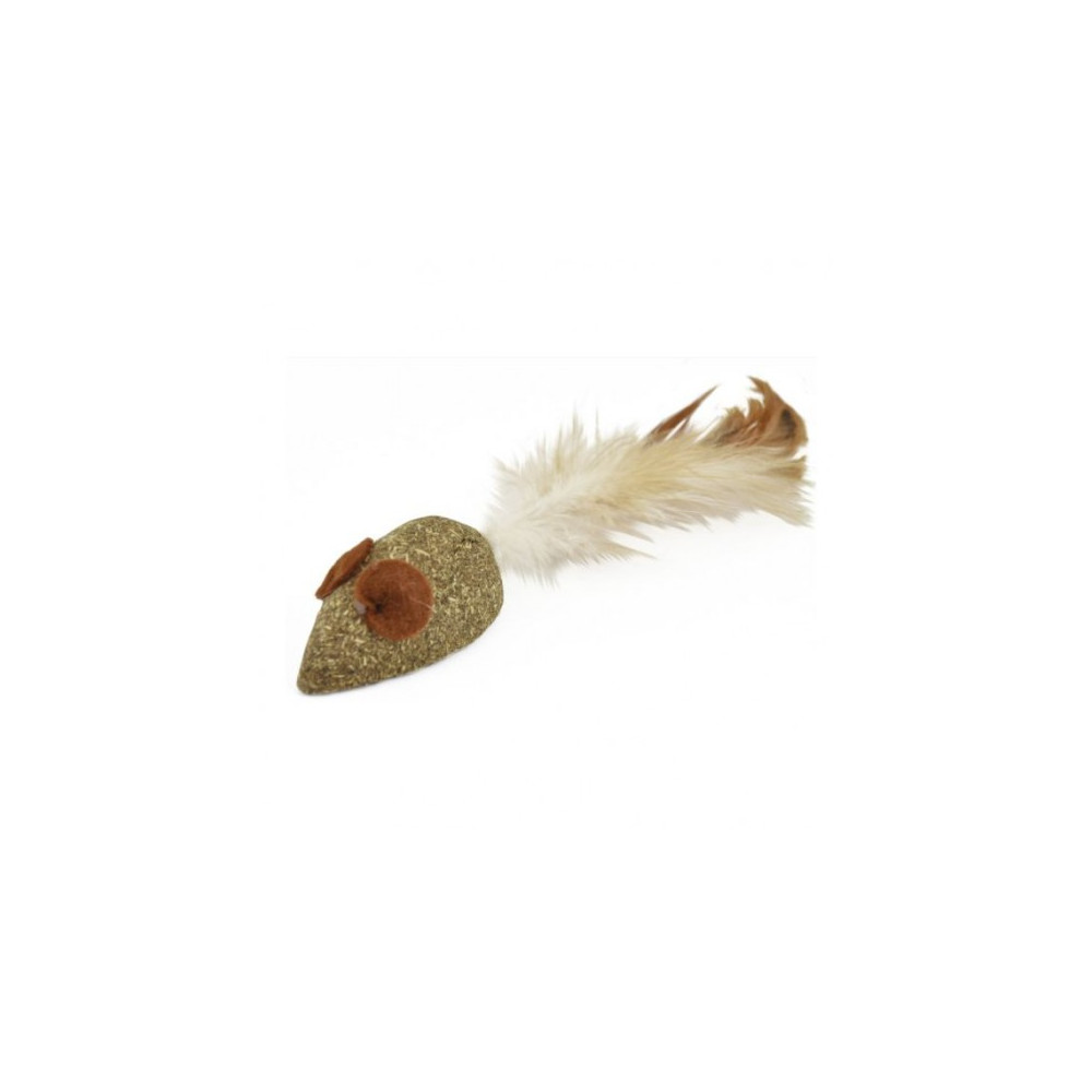 JUGUETE RATON CATNIP CON PLUMA 5 cm.