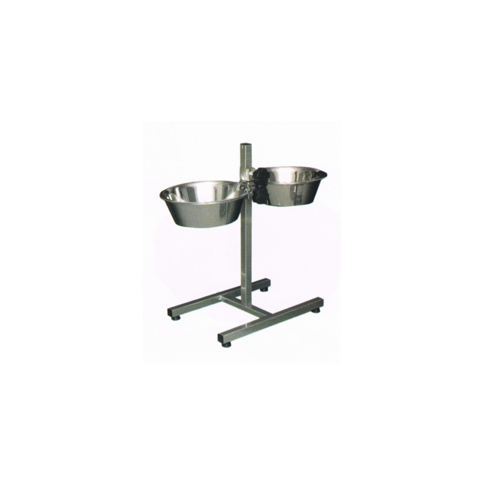 SOPORTE INOX.2 COMEDEROS 1,8 LTS.