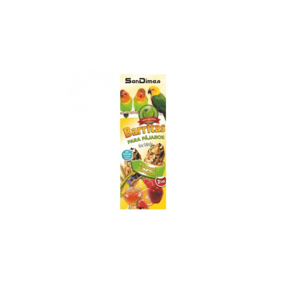 BARRITAS AGAPORNIS Frutas/Miel,90g.