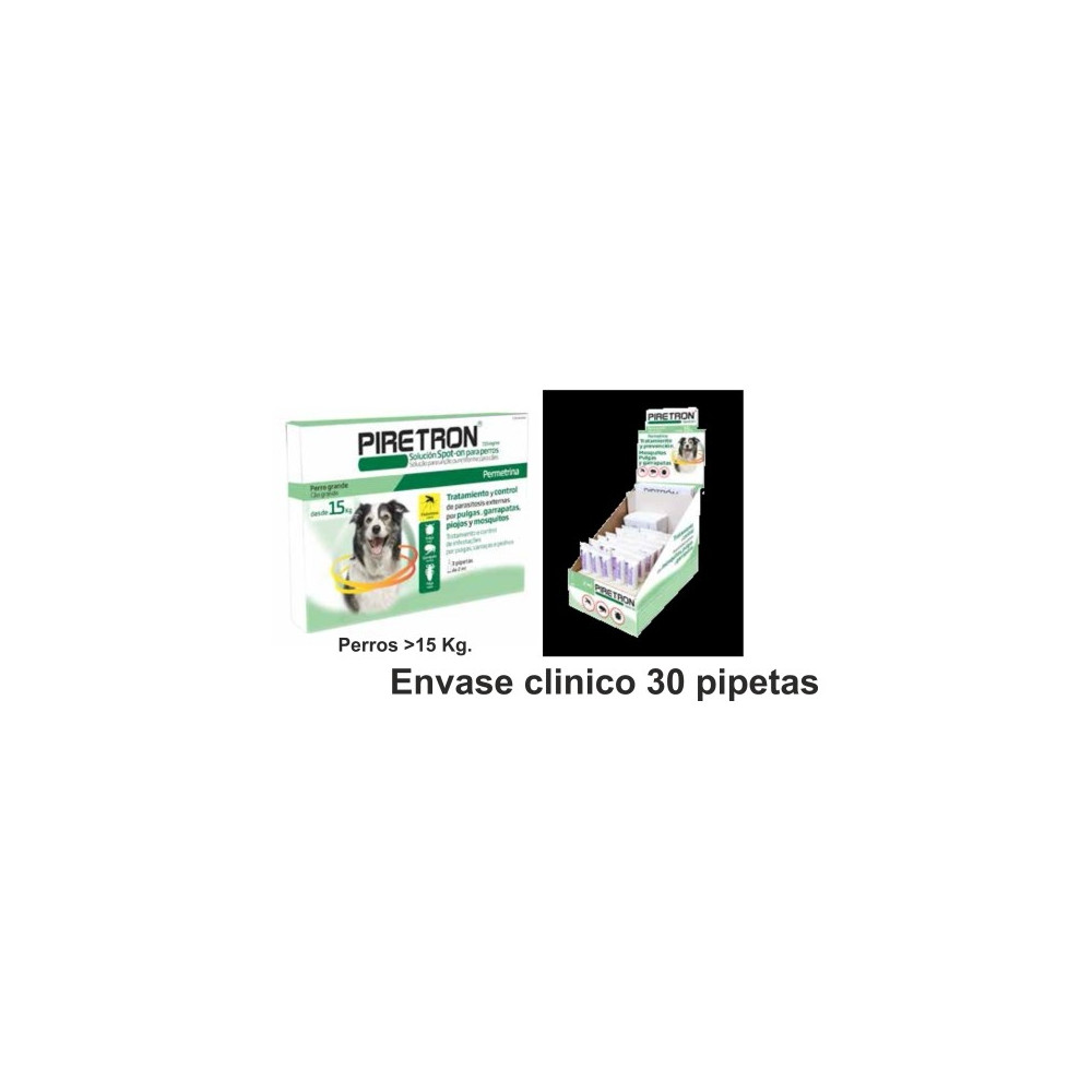 PIRETRON CLINICO 30 PIPETAS 2 ML. PERRO MAS DE 15 KG.