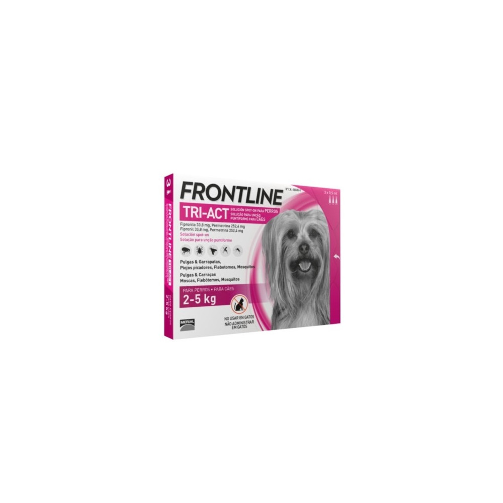 FRONTLINE TRI-ACT 2-5 KG. XS 6 PIPETAS