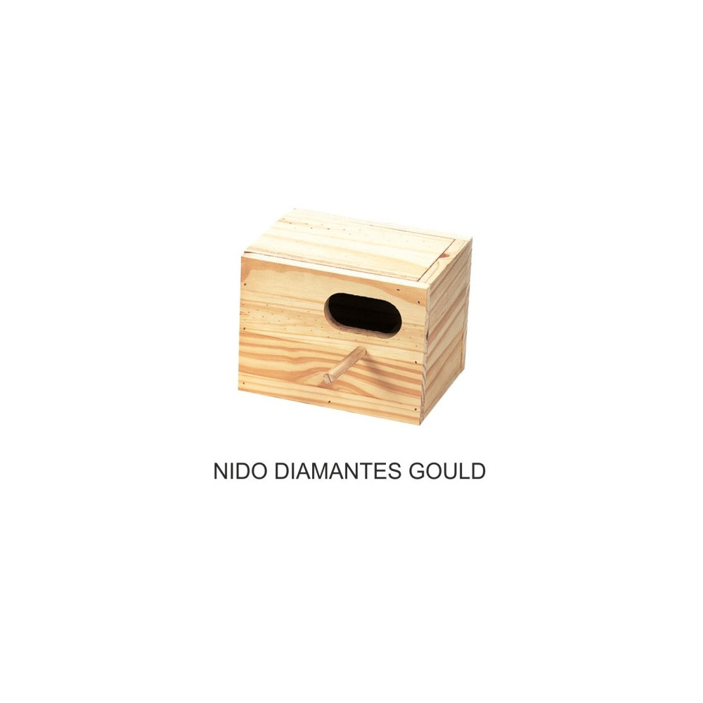 NIDO DIAMANTES GOULD MADERA 19X15X15 CM.