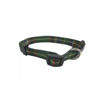 COLLAR NYLON 15 MM 25-35 CM ESCOCES VERDE