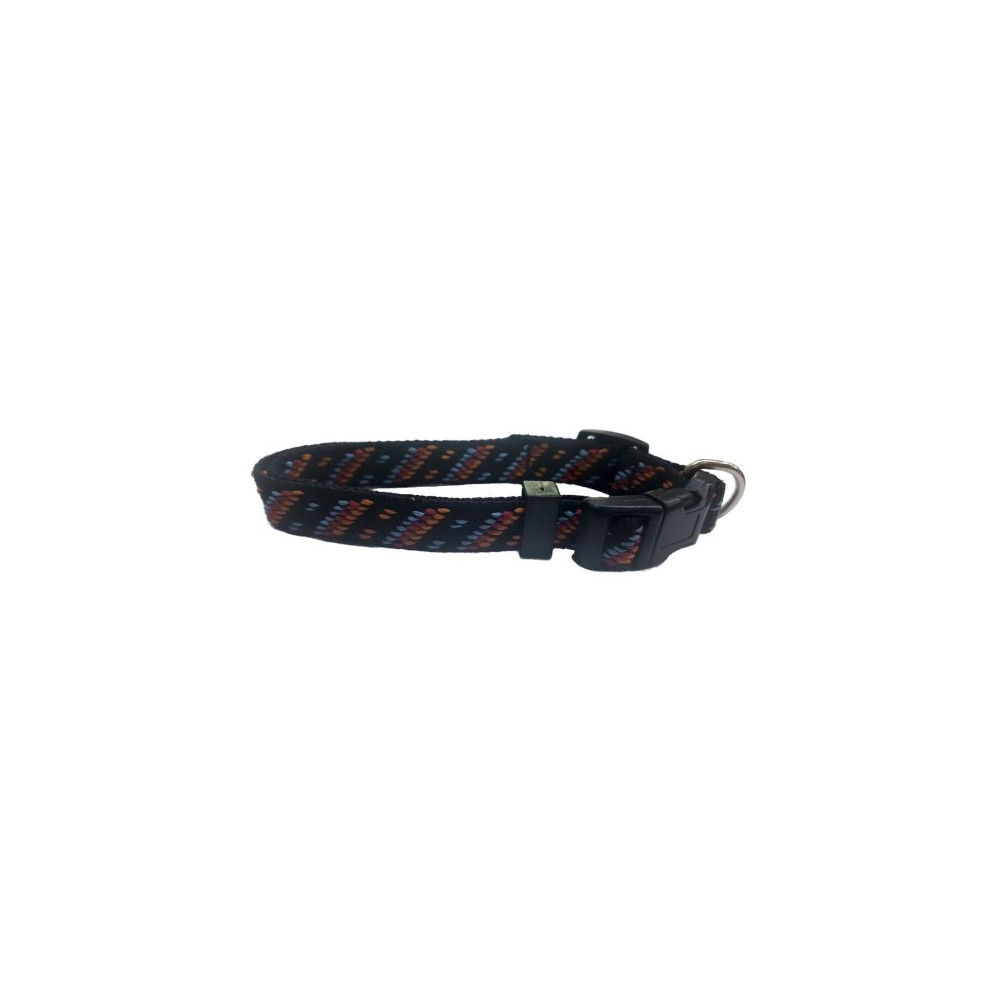 COLLAR NYLON 20MM 35-50CM AZTECA NEGRO