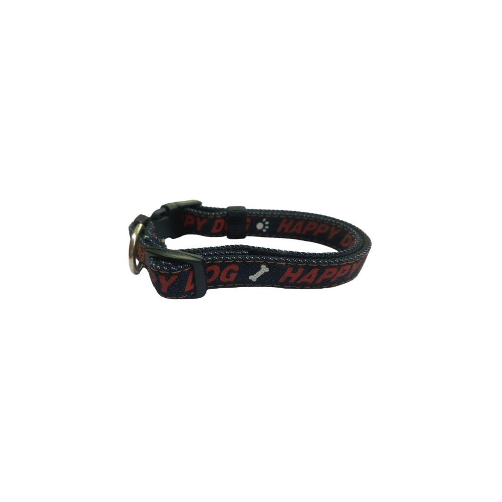 COLLAR NYLON 15MM 25-35CM.HAPPY DOG NEGRO