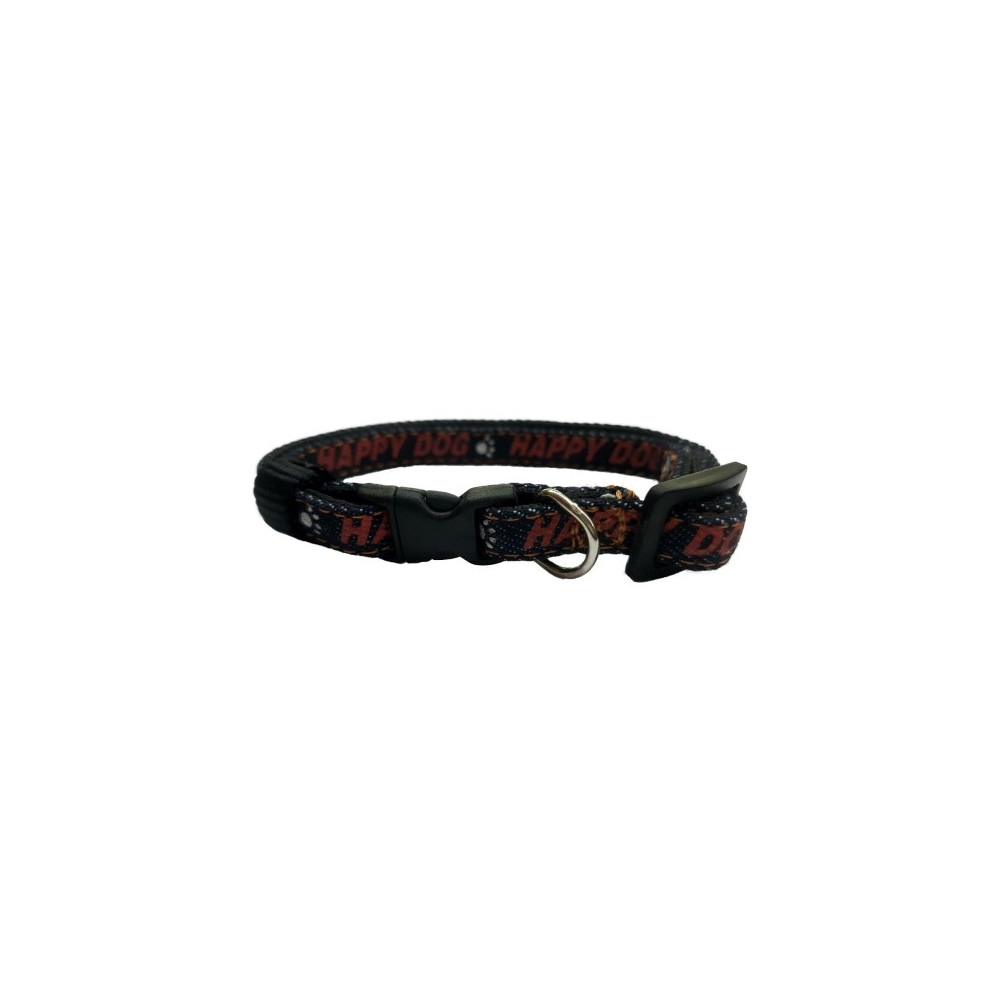 COLLAR NYLON 20MM 35-50CM HAPPY DOG NEGRO