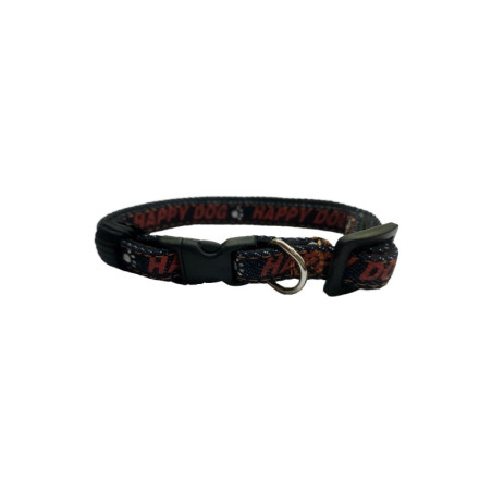 COLLAR NYLON 20MM 35-50CM HAPPY DOG NEGRO